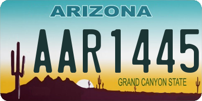 AZ license plate AAR1445