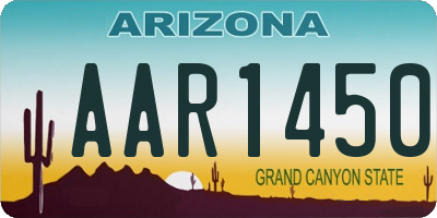 AZ license plate AAR1450