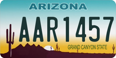 AZ license plate AAR1457