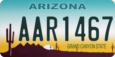 AZ license plate AAR1467