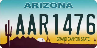 AZ license plate AAR1476