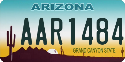 AZ license plate AAR1484