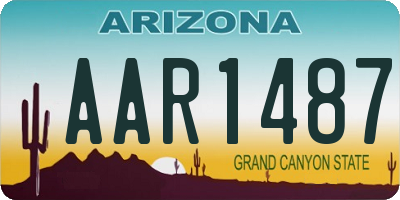 AZ license plate AAR1487