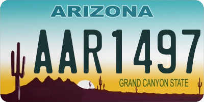 AZ license plate AAR1497