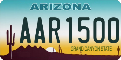 AZ license plate AAR1500