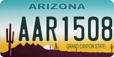 AZ license plate AAR1508