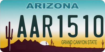 AZ license plate AAR1510