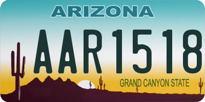 AZ license plate AAR1518