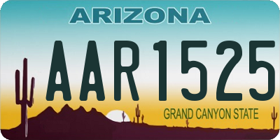 AZ license plate AAR1525