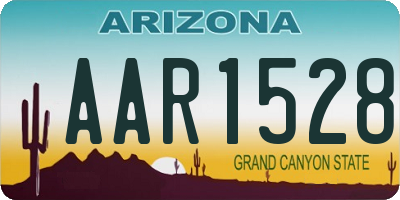 AZ license plate AAR1528