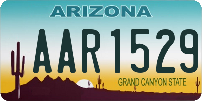 AZ license plate AAR1529
