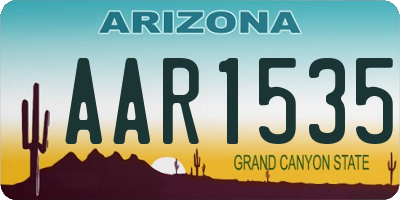 AZ license plate AAR1535