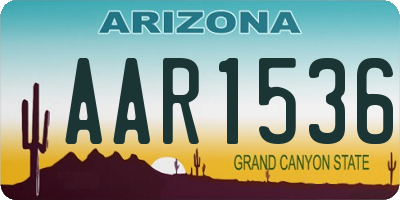 AZ license plate AAR1536