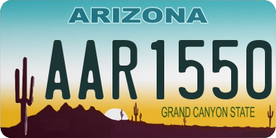 AZ license plate AAR1550