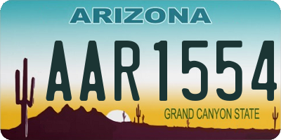 AZ license plate AAR1554