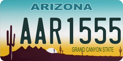 AZ license plate AAR1555