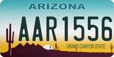 AZ license plate AAR1556