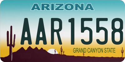 AZ license plate AAR1558