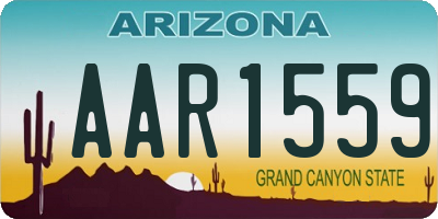 AZ license plate AAR1559