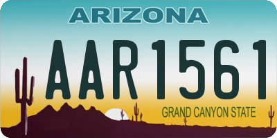 AZ license plate AAR1561
