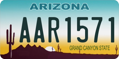 AZ license plate AAR1571