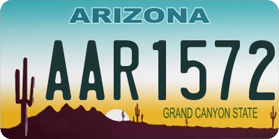 AZ license plate AAR1572