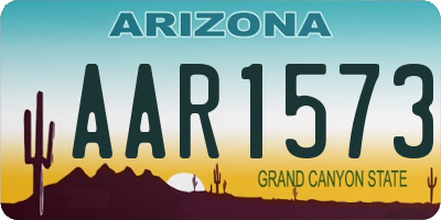 AZ license plate AAR1573