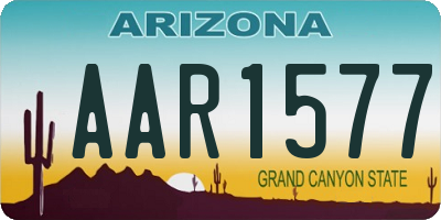 AZ license plate AAR1577