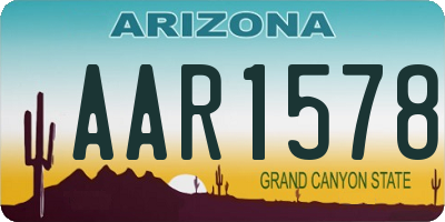 AZ license plate AAR1578