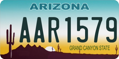 AZ license plate AAR1579