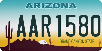 AZ license plate AAR1580