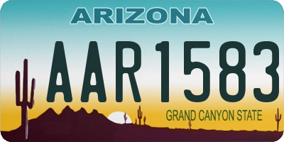 AZ license plate AAR1583