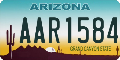 AZ license plate AAR1584
