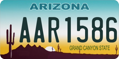 AZ license plate AAR1586