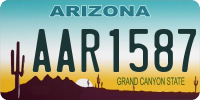 AZ license plate AAR1587