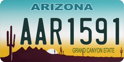 AZ license plate AAR1591