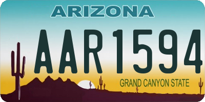 AZ license plate AAR1594