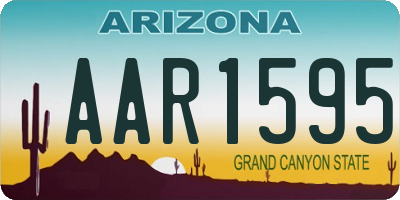 AZ license plate AAR1595