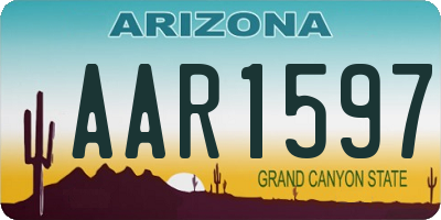 AZ license plate AAR1597