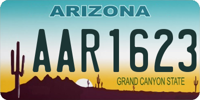 AZ license plate AAR1623
