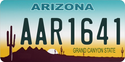 AZ license plate AAR1641