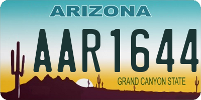 AZ license plate AAR1644