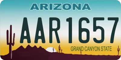 AZ license plate AAR1657