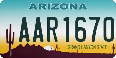 AZ license plate AAR1670
