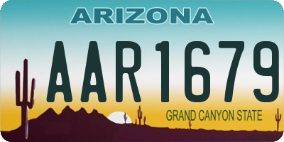 AZ license plate AAR1679