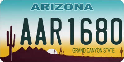 AZ license plate AAR1680