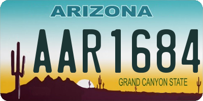 AZ license plate AAR1684