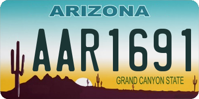 AZ license plate AAR1691