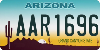 AZ license plate AAR1696