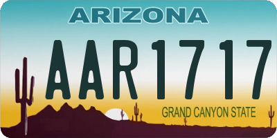 AZ license plate AAR1717